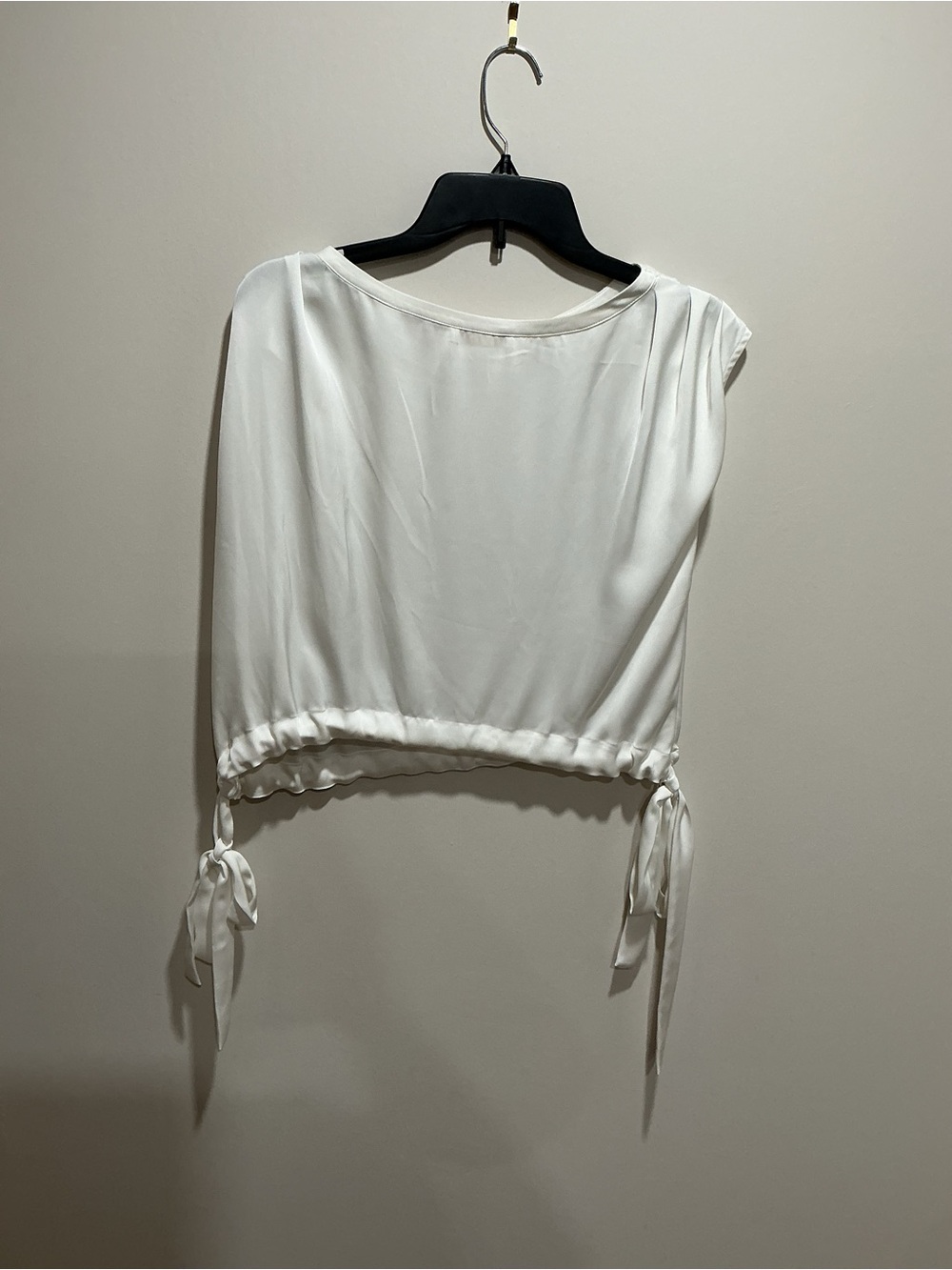 Ramy Brook white cream ruched top size small
